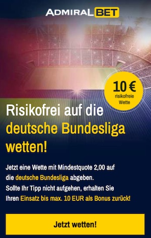 Admiralbet Bundesliga 10 Euro risikofrei