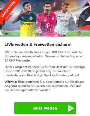 Bahigo Live Wetten Freiwetten Promo