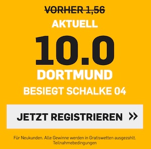 Betfair Dortmund Schalke Quotenboost