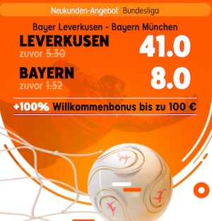 888sport Leverkusen vs. Bayern Quoten