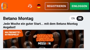 Betano Montag Mission 10 Euro