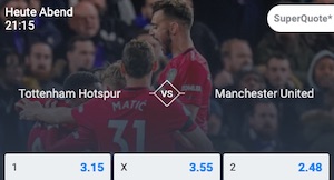 Betano Tottenham gegen Manchester Quoten