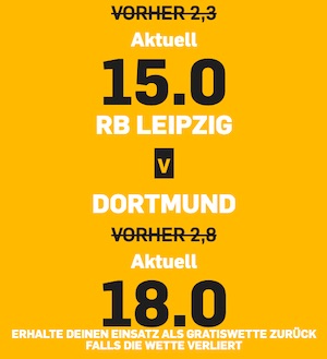 Betfair Leipzig gegen Dortmund Quoten