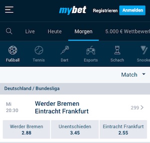 MyBet Werder Bremen vs. Eintracht Frankfurt