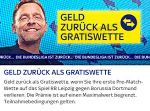 SkyBet Leipzig gegen Dortmund Gratiswette