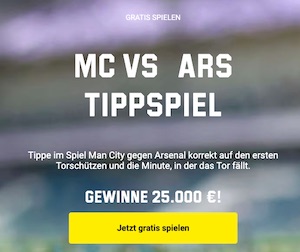 Unibet Manchester City Arsenal Tippspiel