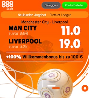888sport Manchester City Liverpool Quoten Boost