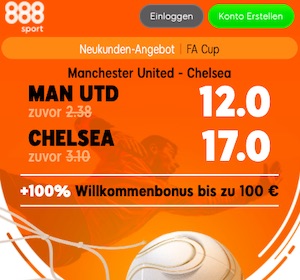 888sport Manchester United gegen Chelsea Boost