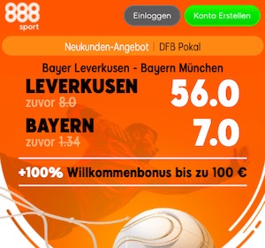 888sport Pokal Finale erhöhte Quoten