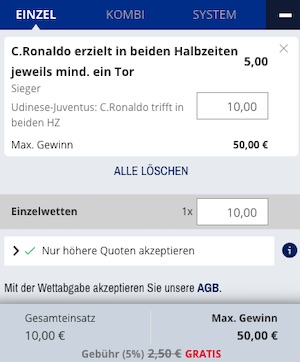 Admiralbet Cristiano Ronaldo Wette