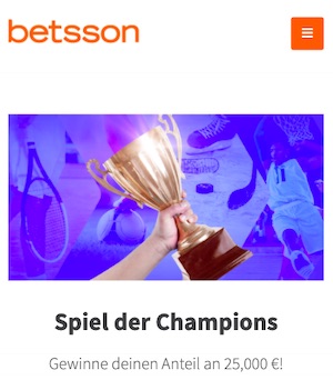Betsson Spiel der Champions