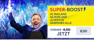 SkyBet Milan Roma Juve Super Boost