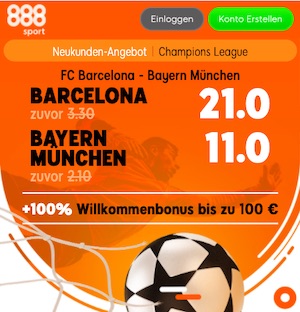 888sport Barca Bayern Quoten