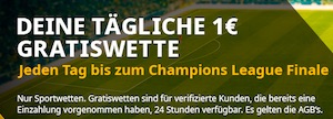 Betfair 1 Euro Champions League Gratiswette