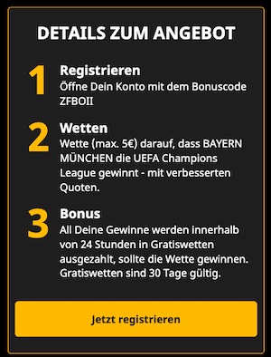 Betfair Bayern CL Quote 10.00