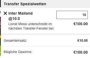 Betfair Messi Transfer Quoten