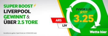 Betway Liverpool Super Boost gegen Arsenal
