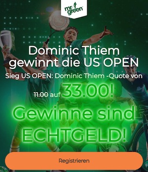 Mr Green US Open Dominic Thiem Boost