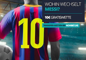 Novibet Messi Transfer 10 Euro Gratiswette