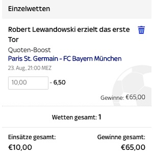 SkyBet PSG Bayern Lewandowski Boost