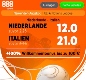 888sport Niederlande Italien Quoten Boost