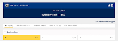 Dfb Pokal Quoten Dfb Pokal Quoten