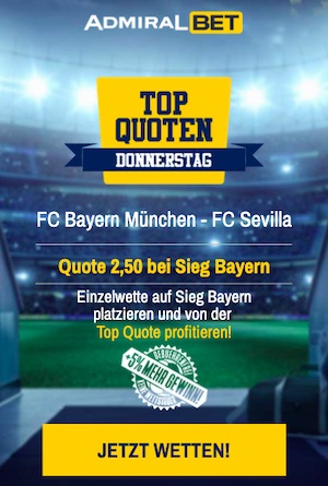 Admiralbet Bayern Quote gegen Sevilla