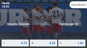Betano Dynamo Dresden Hamburger SV Super Quoten