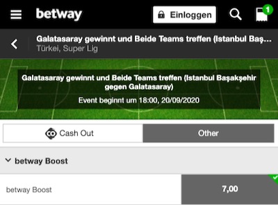 Betway Galatasaray gegen Basaksehir Boost
