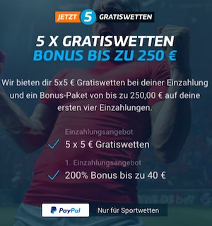 MyBet 5x 5 Euro Gratiswetten 