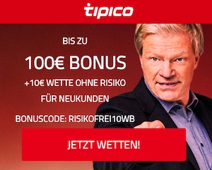 Tipico Bonus + Wette ohne Risiko