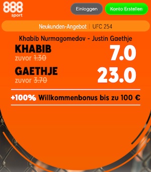 Khabib gegen Gaethje Quoten Boost 888sport