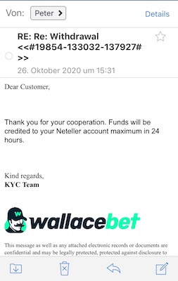 Auszahlung Wallacebet Neteller Dauer