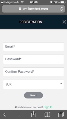 bei wallacebet Registrierung starten