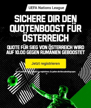 Unibet Österreich Quote 10.00 gegen Rumänien