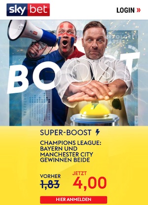 SkyBet Bayern Manchester City Super Boost