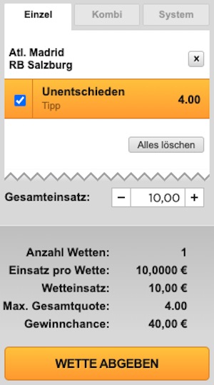 Atletico Salzburg Best Quoten bei Bet3000