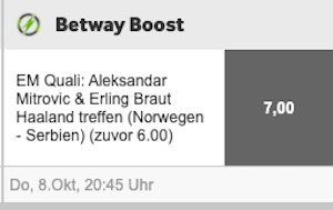 Mitrovic Haaland Tor Boost bei Betway