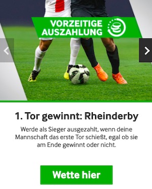 Betway Rheinderby Köln Gladbach erstes Tor gewinnt
