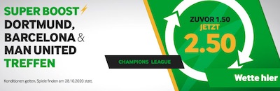 Betway Dortmund Barcelona Man United Super Boost