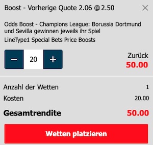 BVB Sevilla CL Boost bei Eaglebet