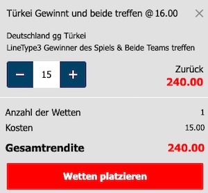 Eaglebet Deutschland Türkei Quoten