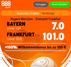888sport Bayern Frankfurt Quoten Boost