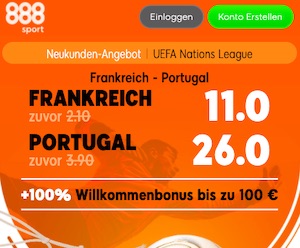 888sport Nations LEague Frankreich gegen Portugal Quoten