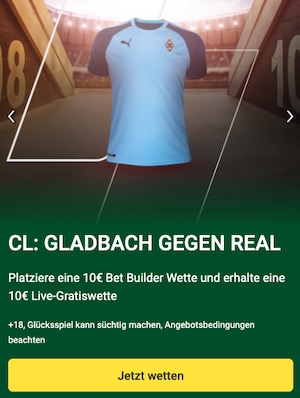Unibet M´Gladbach Real Madrid Gratiswette