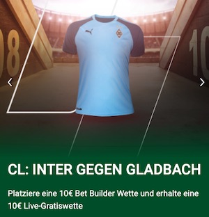 Unibet Inter M´Gladbach Gratiswette
