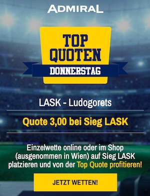 Admiral LASK Ludogorets Quote 3.00