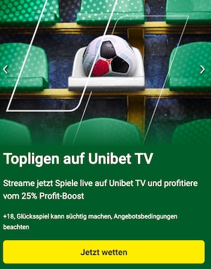 Unibet TV ManU Arsenal 25 Prozent Boost