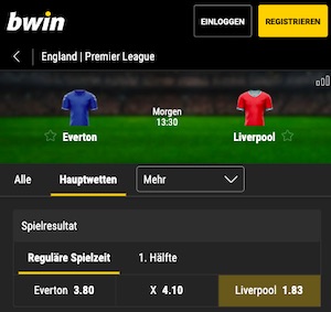 Bwin Premier League Everton Liverpool Quoten