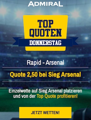 Admiral Rapid Arsenal Europa League Boost